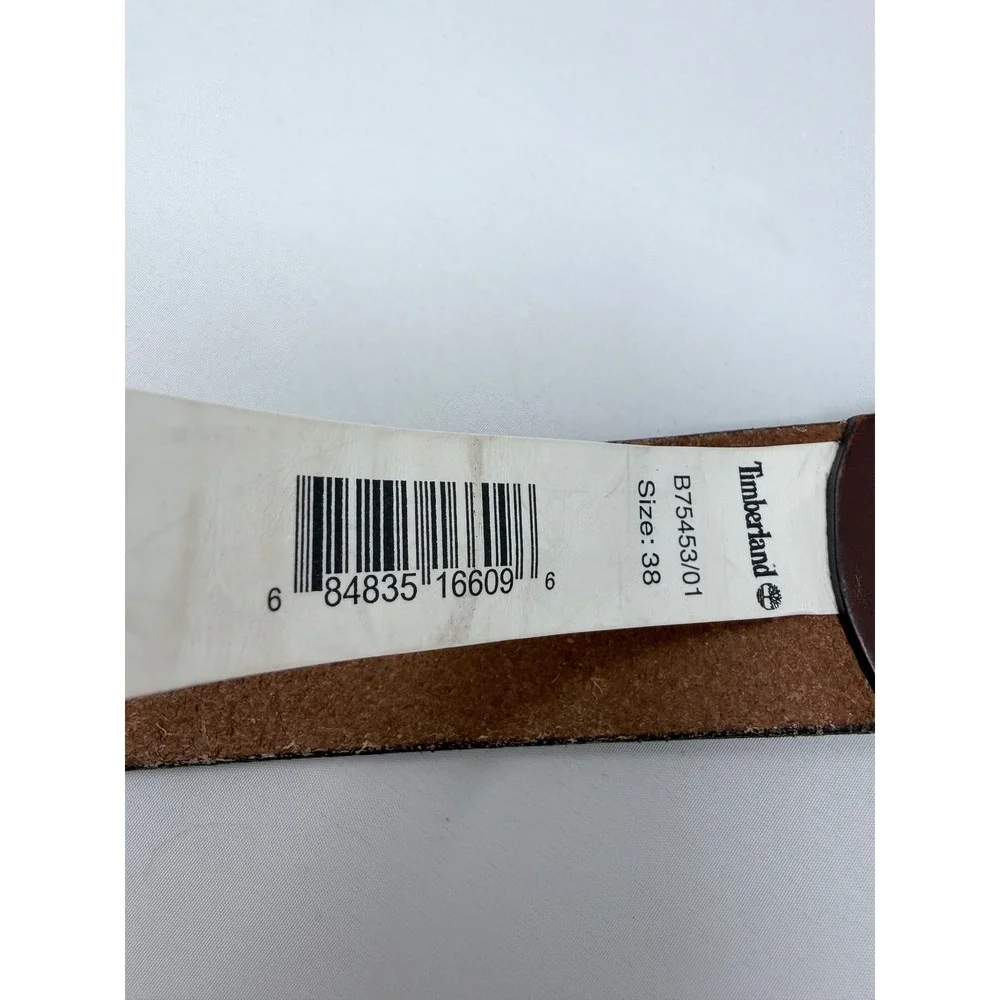 Timberland Mens Brown Genuine Leather Belt Size 38 B75453/01 Made in USA